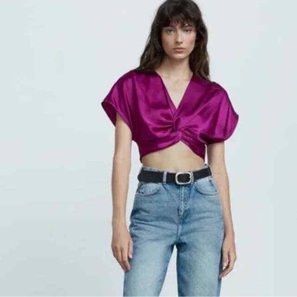 Satin Camisa De Seda Mujer Zara Camisa Morada Mujer Zara